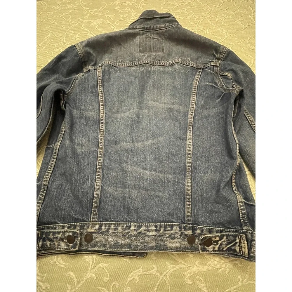Levi's Jacket Mens Medium Blue‎ Denim Bomber Button Front Pockets Casual 72334